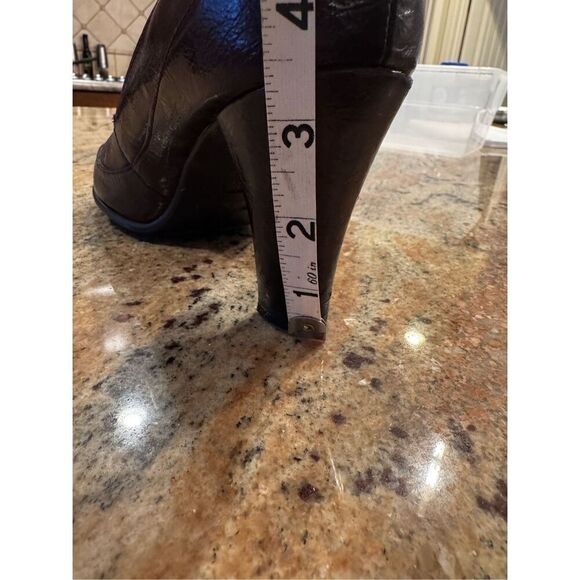 A2 Aerosoles Big Ben Peep Toe Pump Heels Maroon Faux Leather Size 9 - Picture 8 of 12